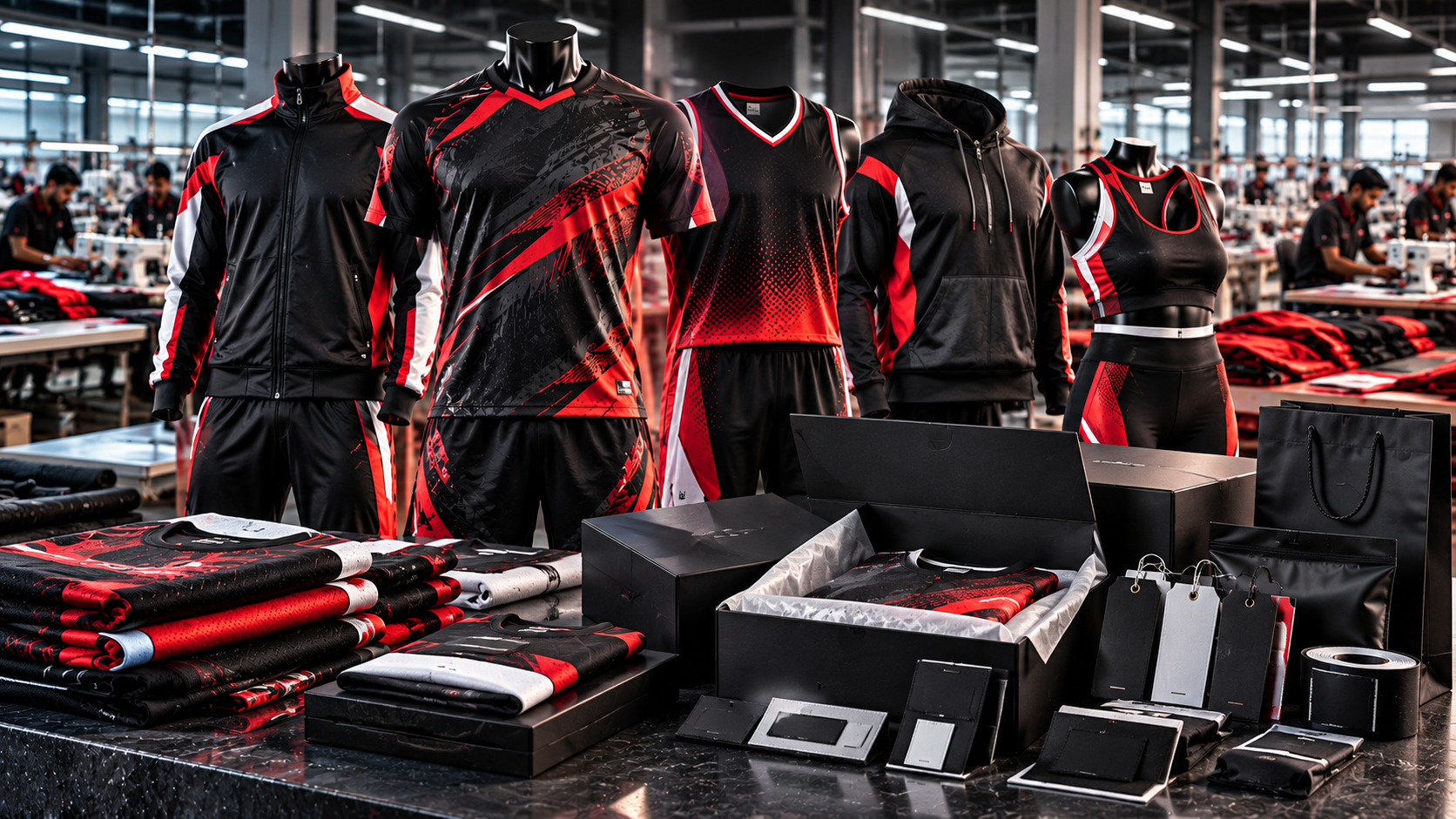 UZ Industry private label sportswear manufacturing, custom branding and packaging
